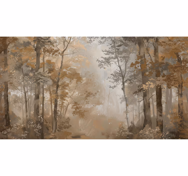 Mural de bosque otoño Ámbar en el bosque - TenVinilo