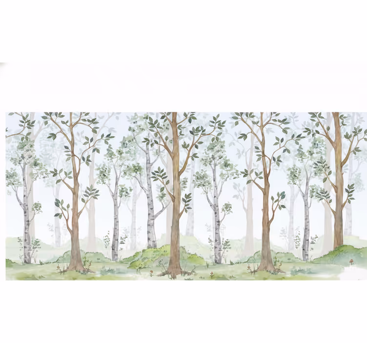 Mural de bosque pastel brisa del bosque - TenVinilo