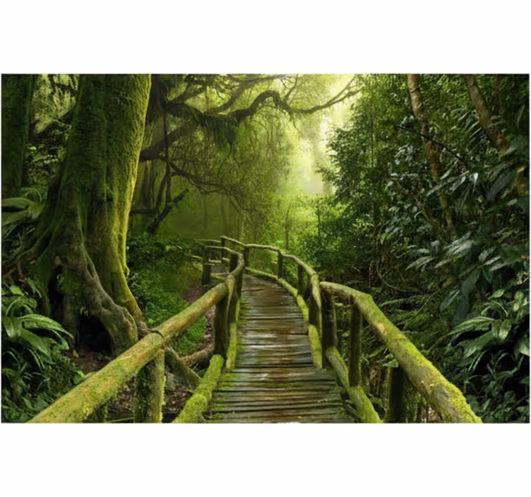 Mural de bosque pasarela musgosa lujosa - TenVinilo
