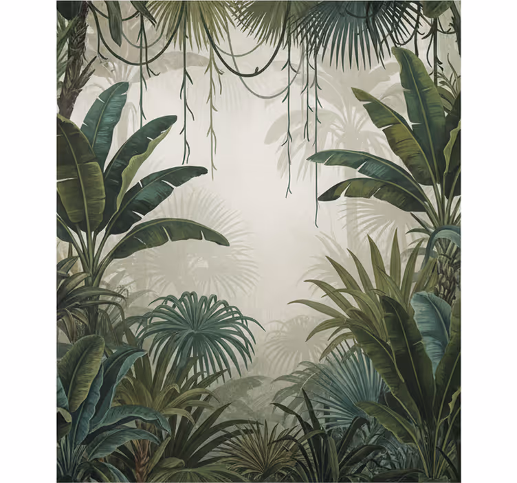 Mural de bosque retiro jungle retro - TenVinilo