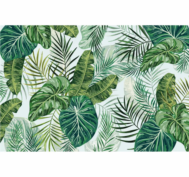 Mural de selva adhesivo hojas de helecho - TenVinilo