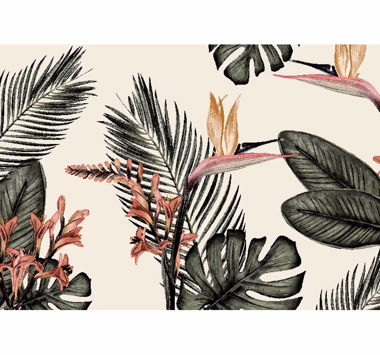 Mural de selva carbón tropical - TenVinilo
