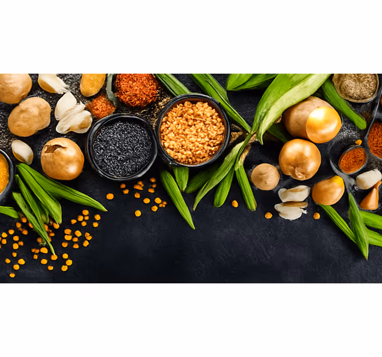 Mural para cocina vegetales y especias - TenVinilo