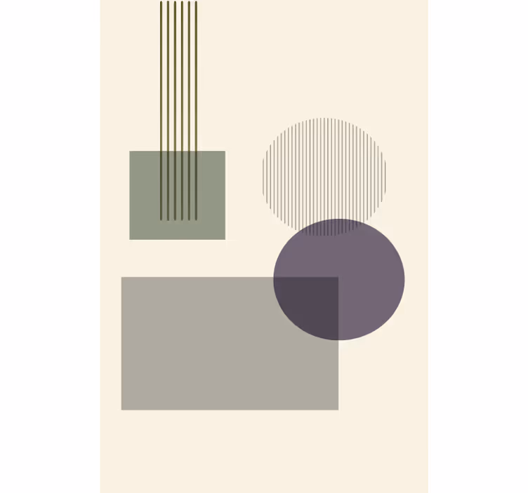 Papel mural beige formas geométricas suaves - TenVinilo