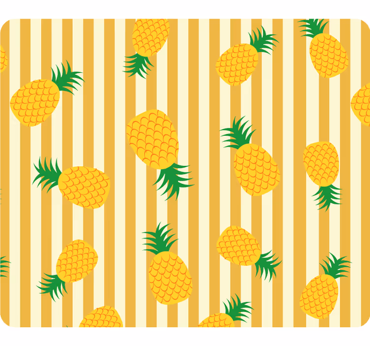 Mural amarillo con patrón de piñas - TenVinilo