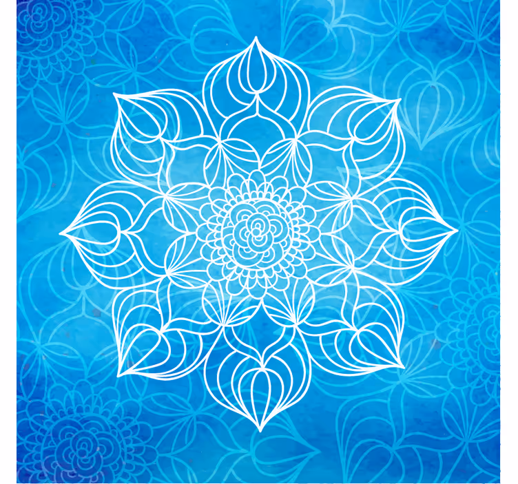 Papel mural azul mandala de salpicadura de pintura - TenVinilo