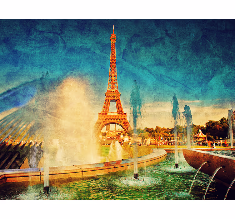 Fotomural de París vistas Torre Eiffel - TenVinilo