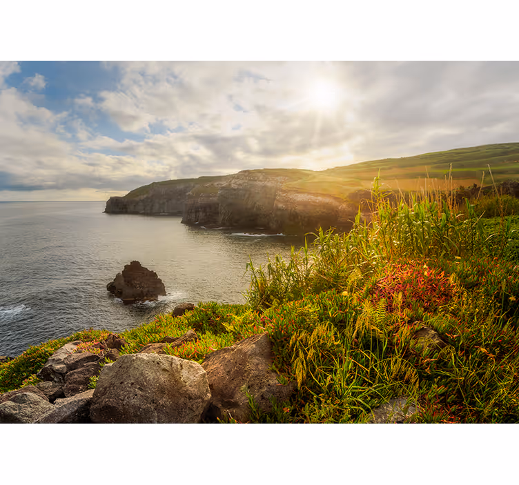 Fotomural pared de mar Azores al amanecer - TenVinilo