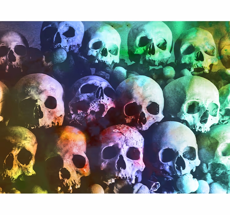 Mural para salón Calavera colorida - TenVinilo