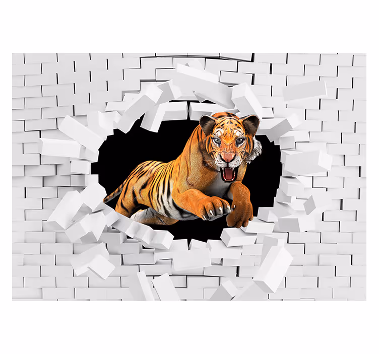 Fotomural 3D Tigre - TenVinilo