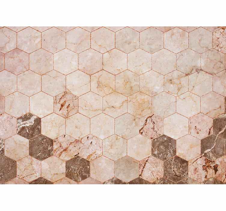 Fotomural texturas Baldosa hexagonal marrón - TenVinilo