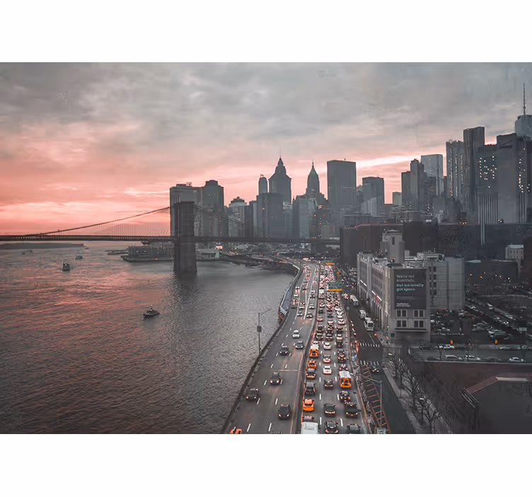 Mural new york skyline urbano de manhattan - TenVinilo