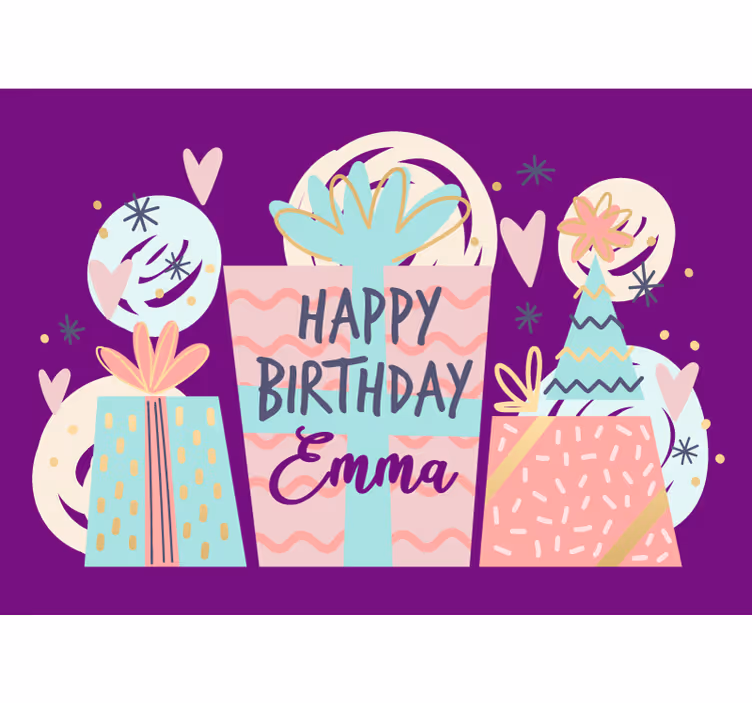 Fotomural personalizable Feliz cumpleaños personalizable - TenVinilo