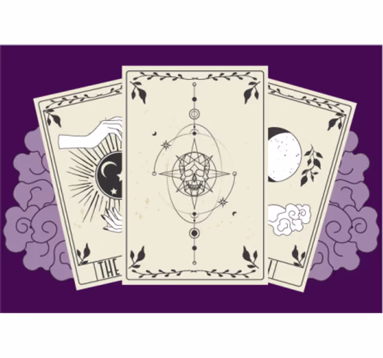 Fotomural fantasía Carta del tarot con como y calaveras - TenVinilo