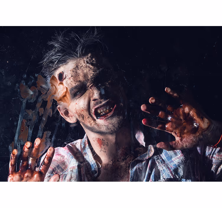 Mural Halloween retrato de terror zombi - TenVinilo