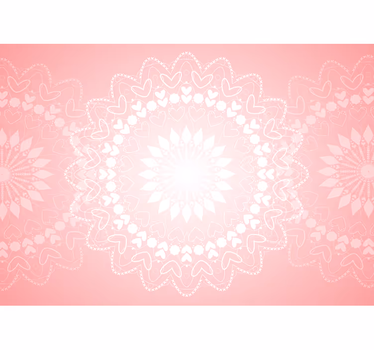 Mural de amor diseño de mandala de corazón - TenVinilo