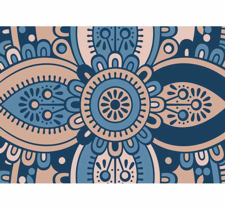 Fotomural mandala Azul y beige - TenVinilo
