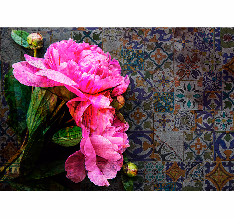 Fotomural flores Paisaje floral - TenVinilo