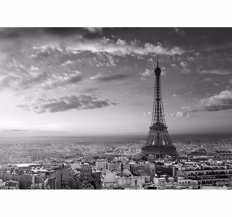 Fotomural de París Torre eiffel en blanco y negro - TenVinilo