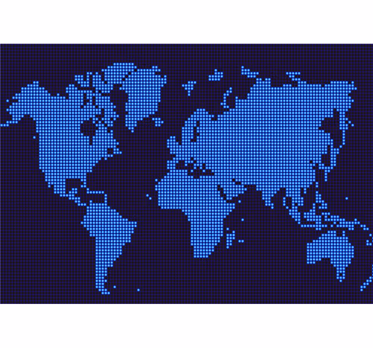 Mural mapamundi mapa del mundo pixelado - TenVinilo