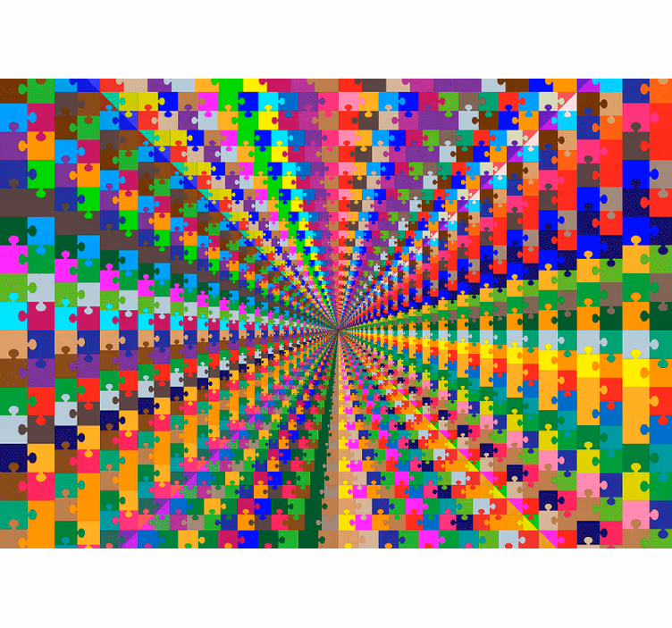 Fotomural abstracto Túnel de rompecabezas - TenVinilo