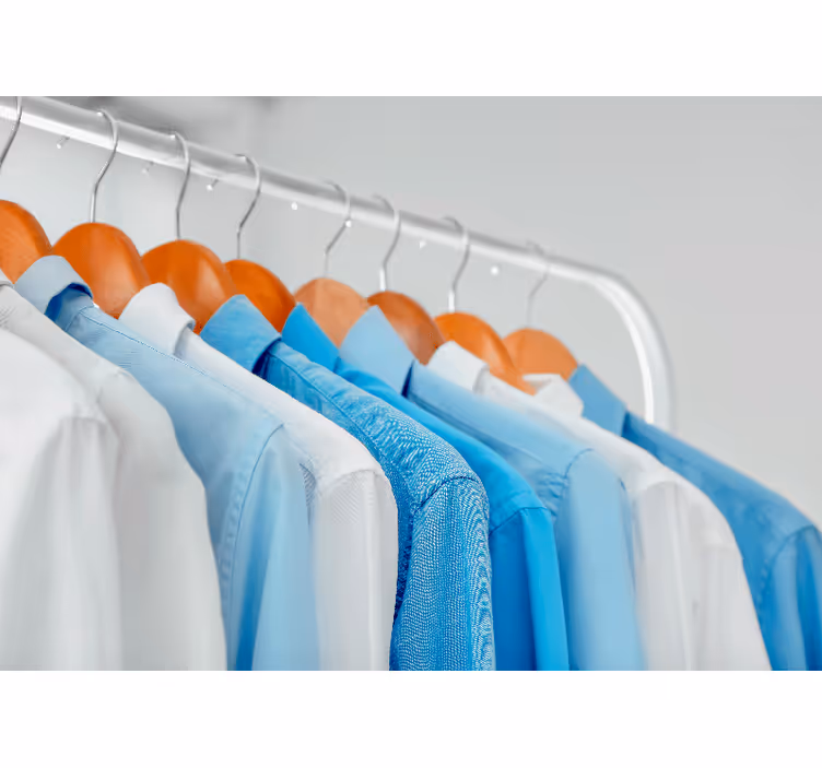 Fotomural baño Camisas de lavandería colgadas - TenVinilo
