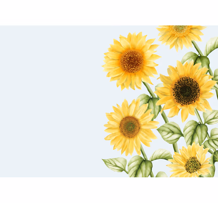 Mural de flores exposición de girasoles - TenVinilo