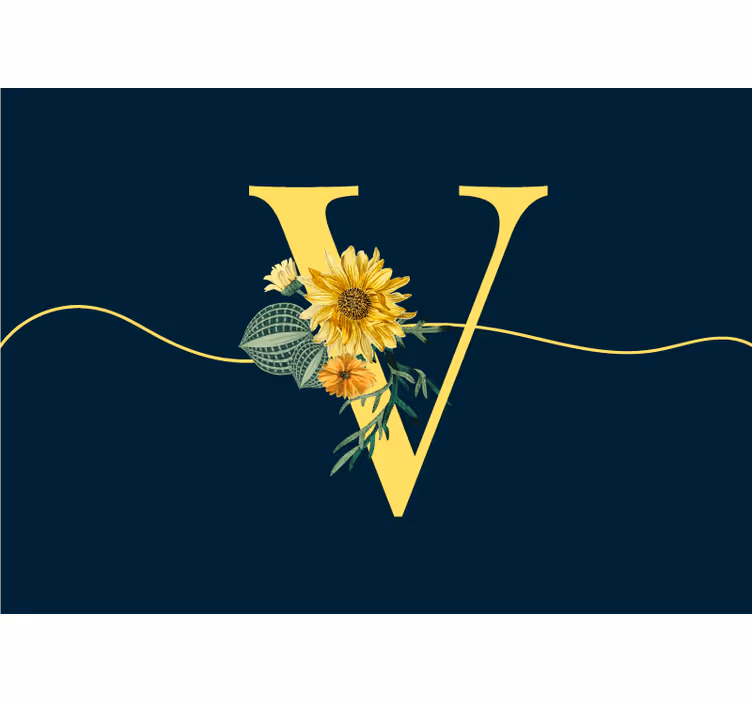 Fotomural flores Inicial con girasoles - TenVinilo