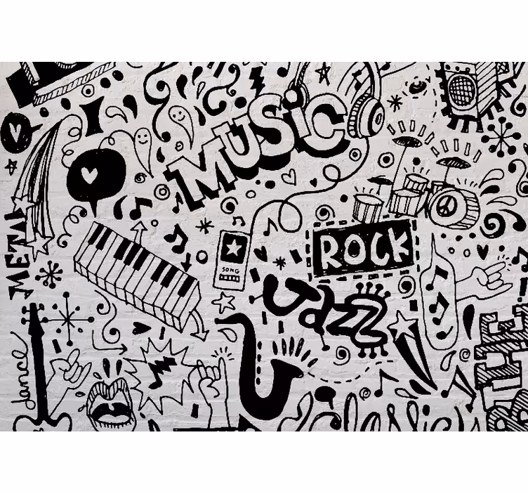 Mural de música arte de vibras musicales - TenVinilo