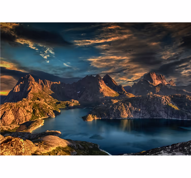 Mural de paisajes lago majestuoso de montaña - TenVinilo