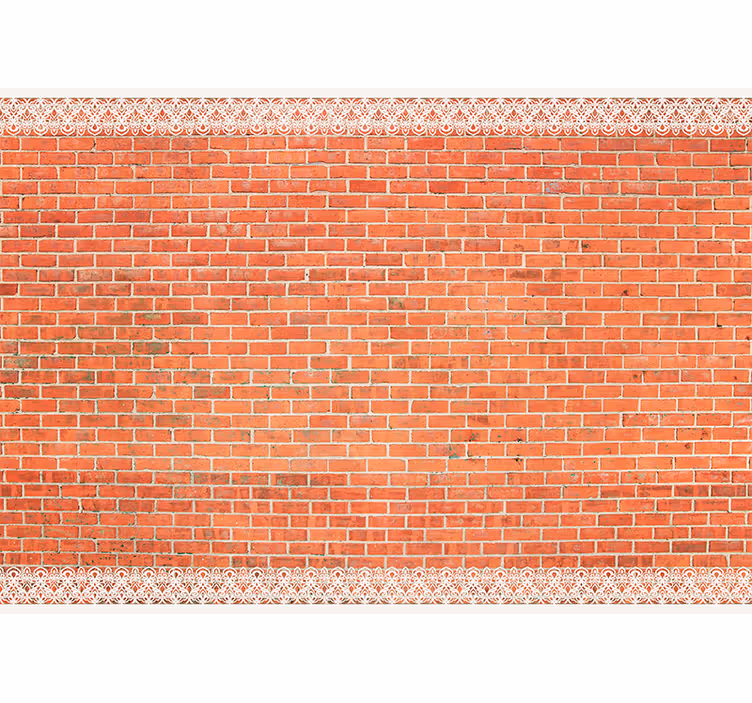 Fotomural imitación ladrillo Pared de ladrillo desnudo con decora - TenVinilo