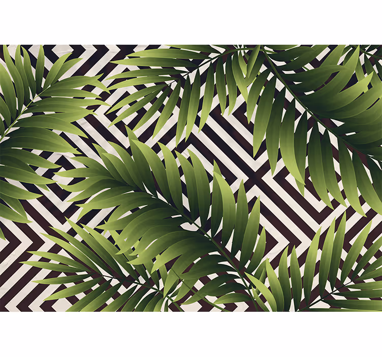 Mural de naturaleza arte de hojas tropicales - TenVinilo