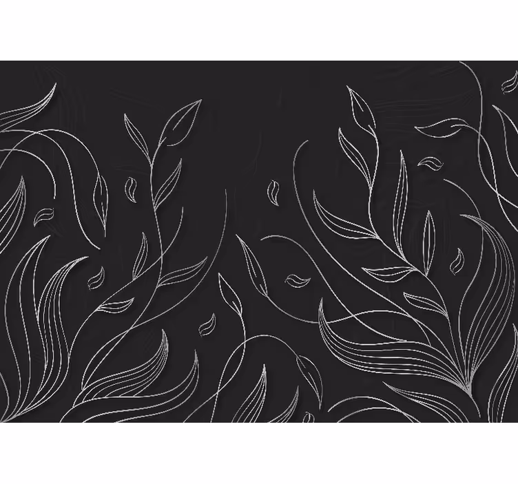 Mural de naturaleza patrones elegantes de hojas - TenVinilo