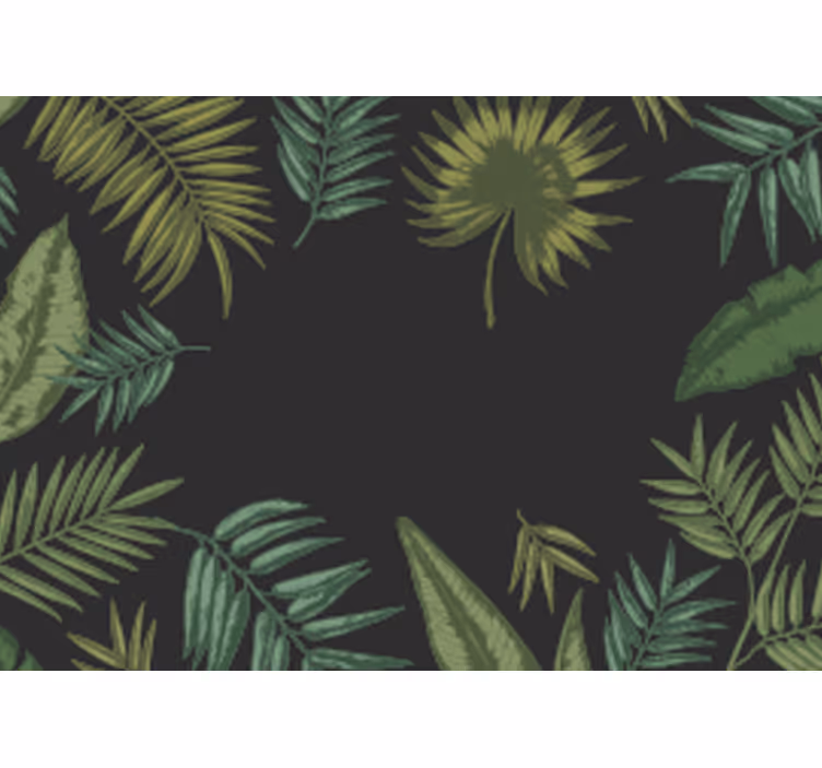 Mural de naturaleza componentes de hojas tropicales - TenVinilo