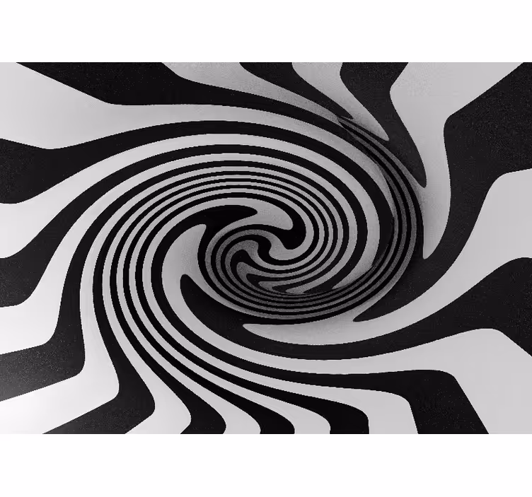 Fotomural 3D Túnel en espiral infinito en blanco y negro - TenVinilo