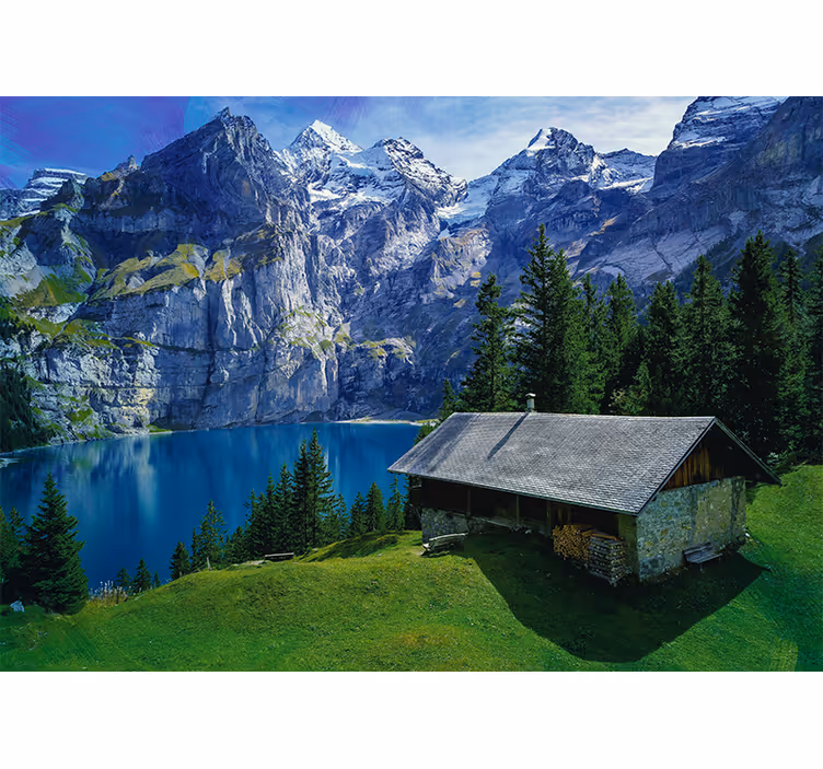 Mural de paisajes lago de montaña - TenVinilo