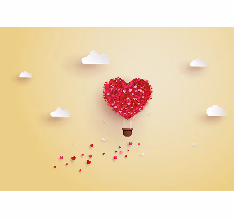 Mural de amor aventura del globo corazón - TenVinilo