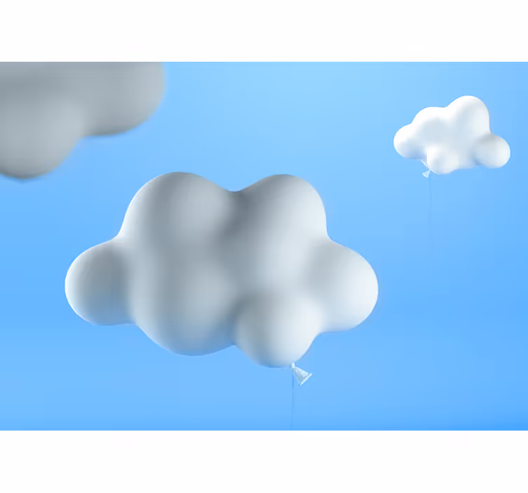 Mural infantil Globos en forma de nube - TenVinilo
