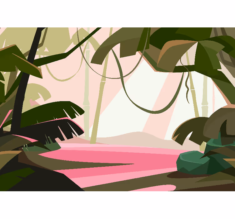 Mural de selva escena tropical lujosa - TenVinilo