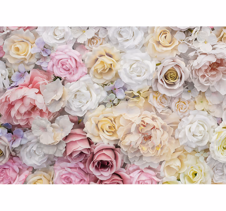 Mural de flores composición de rosas elegantes - TenVinilo