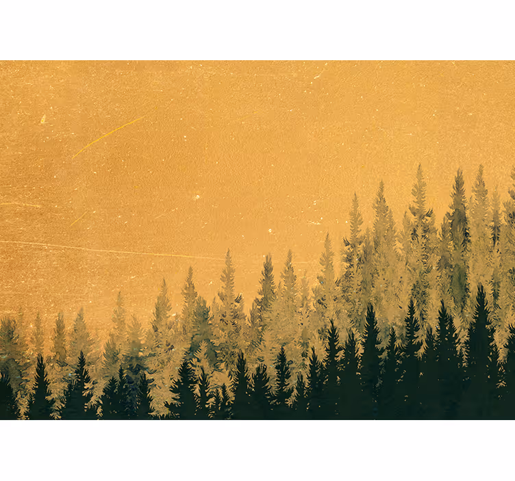 Fotomural 3D árbol dorado pintado con textura - TenVinilo
