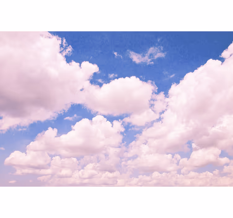 Fotomural cielo nubes rosas esponjosas - TenVinilo