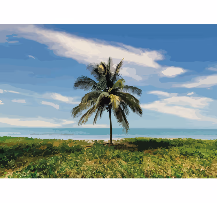 Fotomural naturaleza Palmera en la playa - TenVinilo