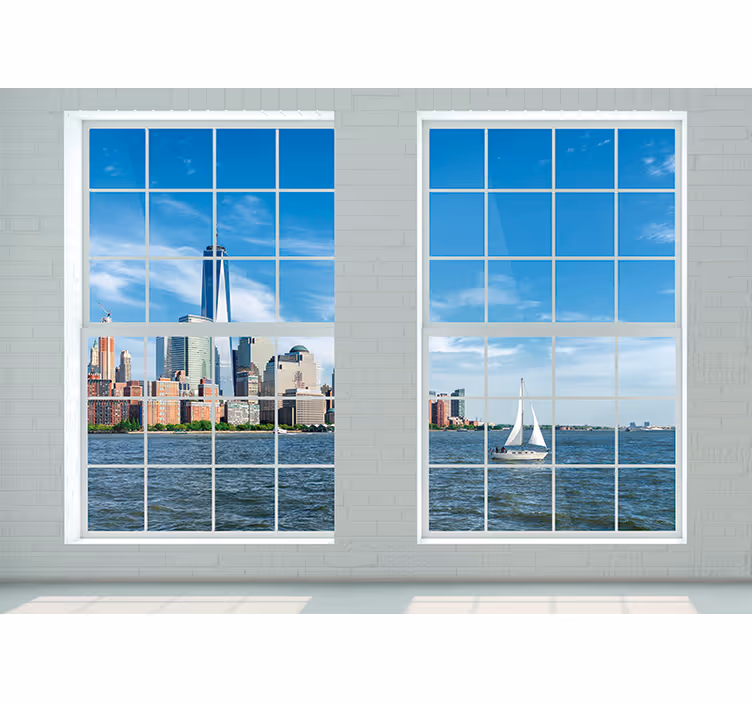 Fotomural Nueva York Ventana cuadrada - TenVinilo