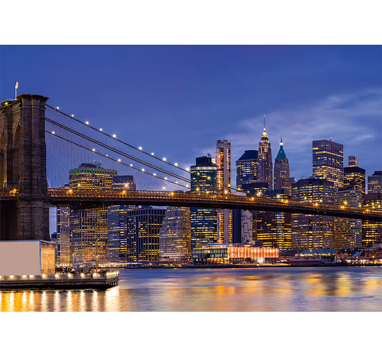 Fotomural Nueva York Vistas al puente del río este - TenVinilo