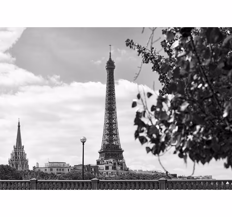 Mural de parís paisaje urbano torre eiffel - TenVinilo