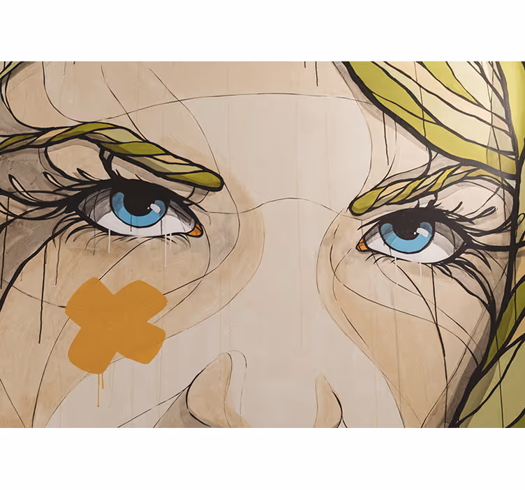 Mural de arte ojos con expresiones - TenVinilo