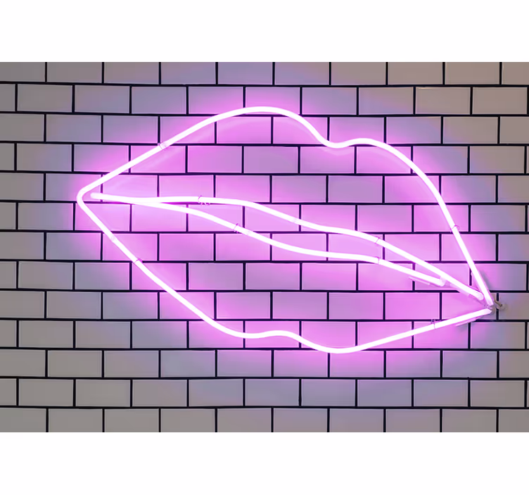 Mural de amor labios de neón - TenVinilo