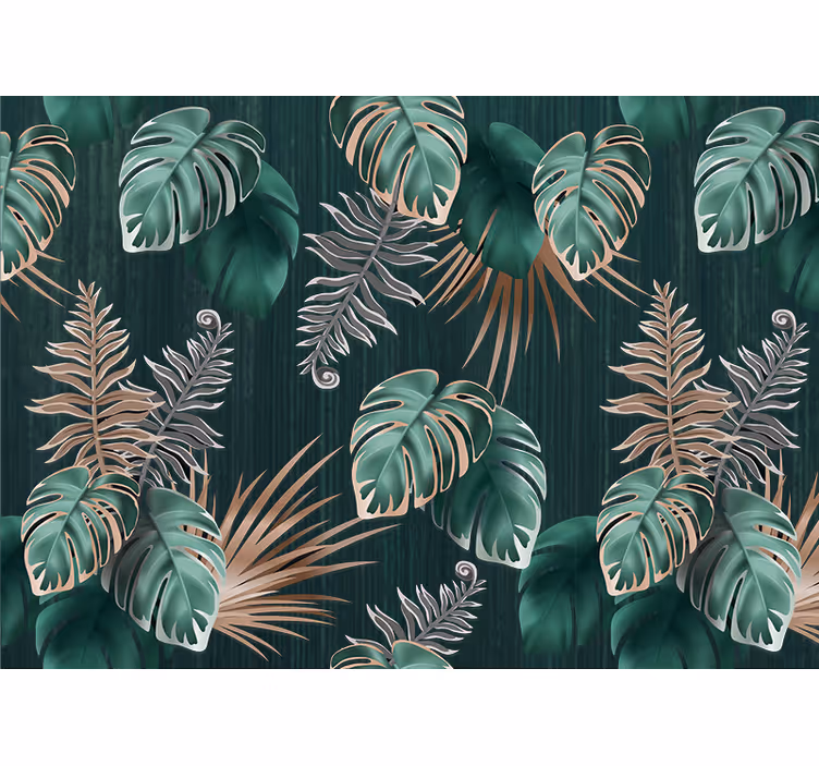 Mural de naturaleza inspiraciones de hojas tropicales - TenVinilo