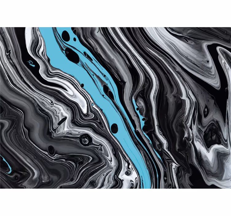 Fotomural abstracto Pintura efecto mármol negro - TenVinilo